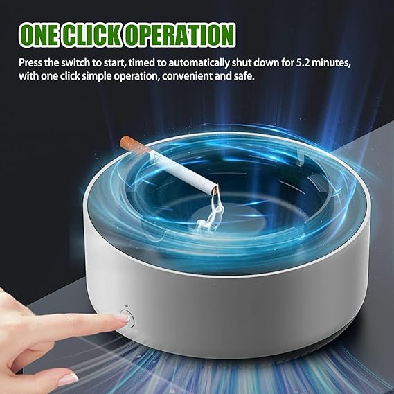 2-in-1 Air Purifier Quiet Ashtray, Ashtray Multifunction Electronic Smokeless Car Ashtray