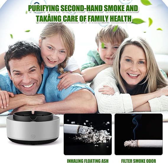 2-in-1 Air Purifier Quiet Ashtray, Ashtray Multifunction Electronic Smokeless Car Ashtray