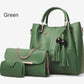 High Quality Synthetic Leather 3 Piece Hand Bag Set With Hand Clutch And Mini wallet