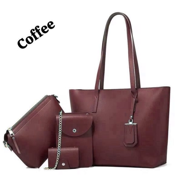 Synthetic Liza Leather 4 Piece Large Size Tote Bag With Mobile Wallet Cloud Bag and mini wallet