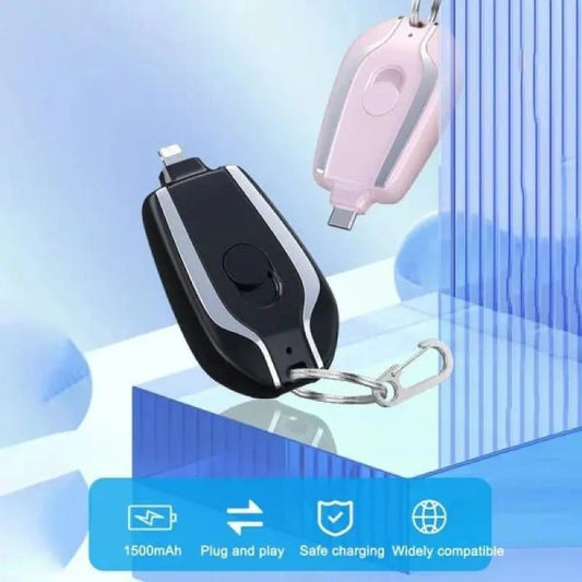 Keychain Portable Charger, Mini Power Emergency Pod Key Ring Cell Phone Charger, Ultra-Compact External Fast Charging Power Bank |(random color )