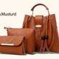 New Collection 3pcs set Soft Leather Hand bag