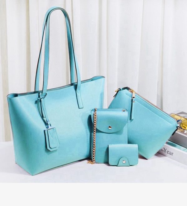 Synthetic Liza Leather 4 Piece Large Size Tote Bag With Mobile Wallet Cloud Bag and mini wallet